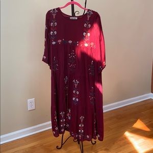 Embroidered Midi Dress